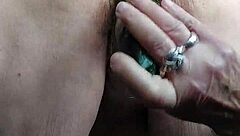 granny fucks hairy german pussy with cucumber deep