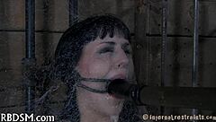 Bound hottie punished roughly bent over wet cunt spanking