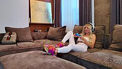 Guy Roughly Fucks Tight Gamer Girl Over Console