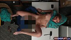 cute hijab shoplifter fucked rough doggystyle by officer