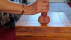 naughty housewife orgasms on huge dildo toy