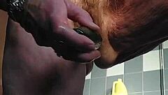 granny fucks hairy german pussy with cucumber deep