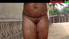 Ebony Chubby Girlfriend Moans In Passion As African Landlord Fucks Her During Bath