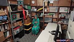 cute hijab shoplifter fucked rough doggystyle by officer