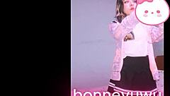 bonneyuwu the cute argentinian teen masturbates her tight pussy on bed in skirt