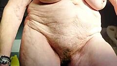 granny fucks hairy german pussy with cucumber deep