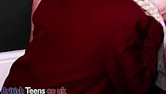 Blonde British College Student Swallows Massive Cum Load