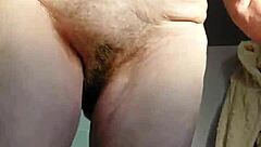 granny fucks hairy german pussy with cucumber deep