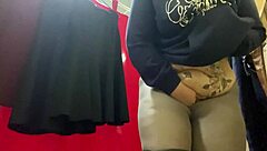 Horny BBW Dildo Thrills in Fitting Room Hole