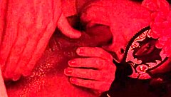 redhead milf massages cock then sucks cum dripping from mouth