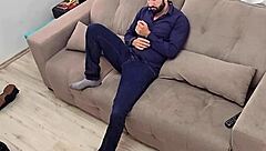 home from work ripping clothes jerking monster cock for neighbor