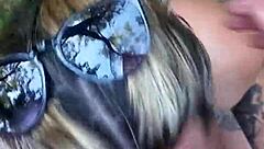 blonde girlfriend's teasing public woods deepthroat adventure