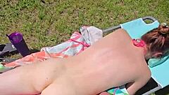 skinny wife caught masturbating huge pussy lips before outdoor blowjob cumshot