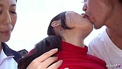 join japanese mature outdoor ffm threesome