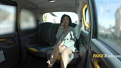 french ebony sneaks backseat cowgirl ride to cheat fast in taxi