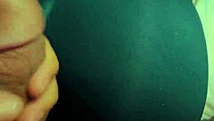 fitness babe lets cum drip on big ass during workout