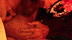 redhead milf massages cock then sucks cum dripping from mouth