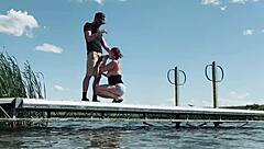 lake public fuck almost caught milf big tits 😏🍆💦