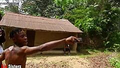 asian milf fucks local ebony boyfriend outdoors rough