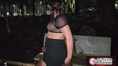 Agatha gets drenched fucking stranger in rain, so wet!