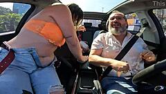 tais daeva hitches ride and teases juicy tits for wild outdoor frentista