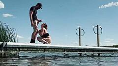 lake public fuck almost caught milf big tits 😏🍆💦