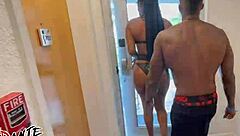 bubble butt baddie bella creams wildly on bbc before heading out dripping wet