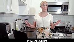 Big tits blonde milf bent over sink fucked pov