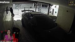 hot brunette invites bull over while cuck watches phone