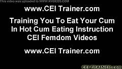 femdom babe sucks dick swallows every drop cei