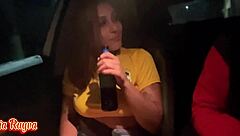 gorda puta gulps fresh cum from street find till last drop 😋