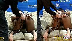 Bound ebony milf ass fucked hard in bdsm till she squirts wildly