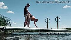 lake public fuck almost caught milf big tits 😏🍆💦