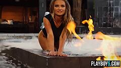 Brittney Shumaker Blonde Playboy Model Strips Big Natural Tits Tease