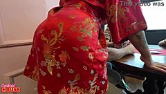 horny housewife skips cards to fuck players missionary creampie