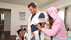 gia derza and vanna bardot lick monster cocks deepthroat in halloween 3some