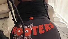 Ripping tiny hole in booty shorts for deep creampie in homemade amateur fuck.