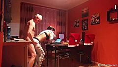 wild kitchen oral devours pussy and cock hungrily