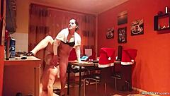 wild kitchen oral devours pussy and cock hungrily