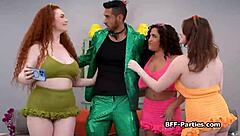 curvy girlfriends foursome game night ass play