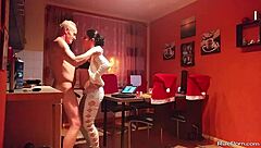 wild kitchen oral devours pussy and cock hungrily