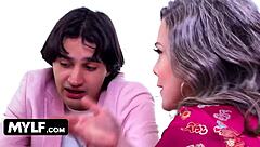 Filthy Milf Teen Threesome Pounds Favorite Restaurant Waitress