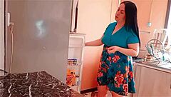 bbw latina housewife caught bending over for kitchen doggystyle