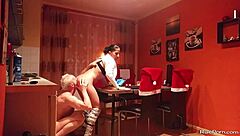 wild kitchen oral devours pussy and cock hungrily