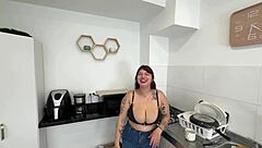 Roommate Obsessed with Jenn's Big Boobs Cumshot