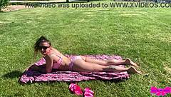 Dakota marr deepthroats spying creep's cock after sunbathing pov