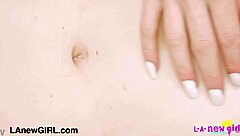 Blonde milf strips naked for steamy closeup massage