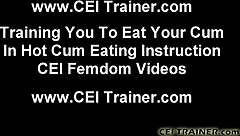 Pour Loaded Condom Cum into Your Mouth CEI Femdom!