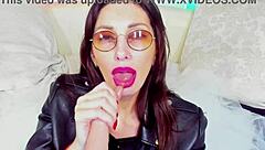 yo this hot milf blows in sexy glasses