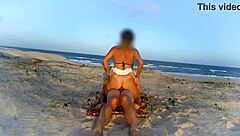 curvy milf takes monster cock deep in public beach anal creampie